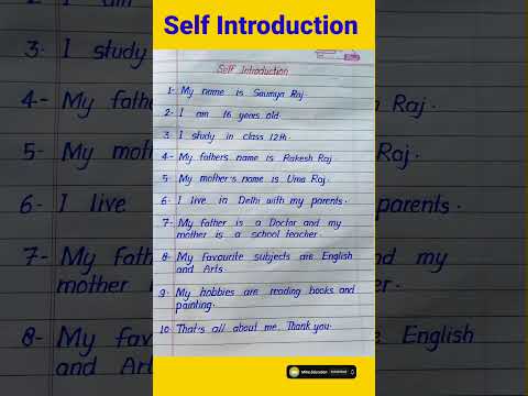 Self Introduction in English || 10 Lines Self Introduction in English for Everyone's