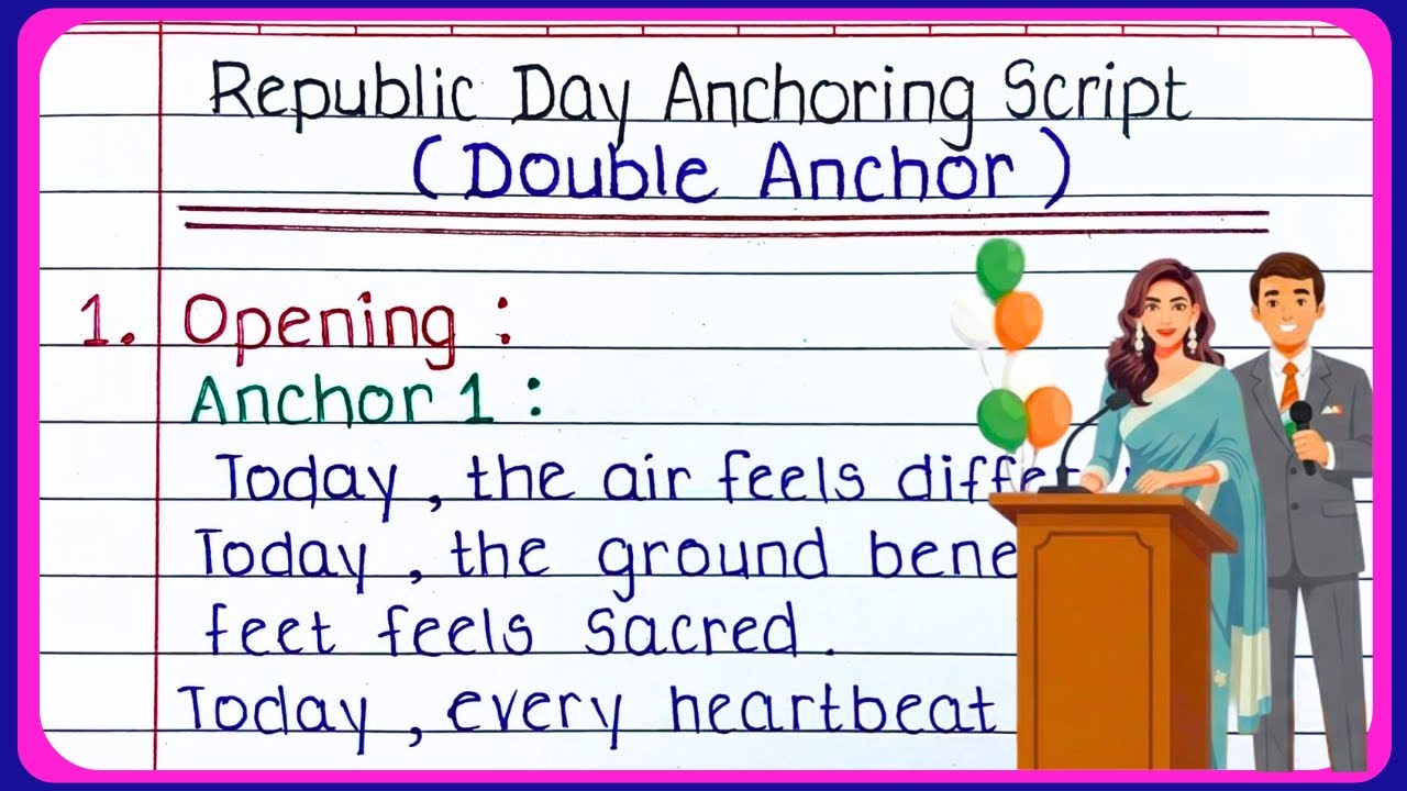 Republic Day complete anchoring script for 2 anchors | Republic Day anchoring script in English