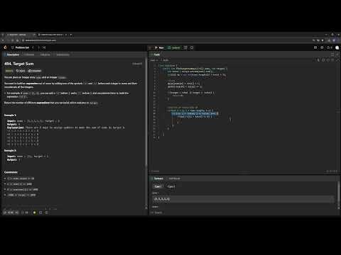 Leetcode 494 Medium Target Sum Java