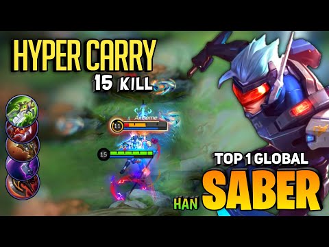 Saber Jungle Gameplay Brutal One Shot [ Top 1 Global Saber Best Build 2021 ] By HAN - Mobile Legends