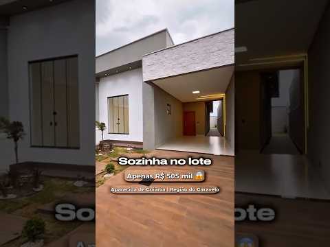 APENAS R$ 505 MIL 😱! 240m² DE LOTE! PROJETO ESPETACULAR EM APARECIDA DE GOIÂNIA! 3Q! #casa