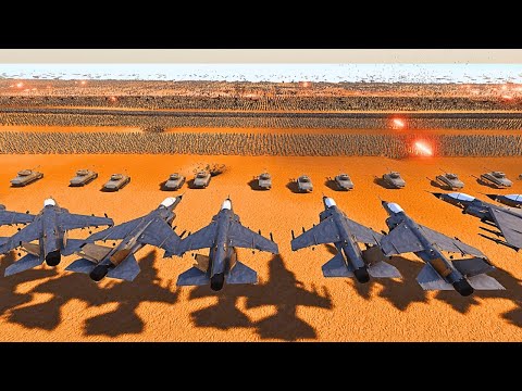 4,000,000 Evil Army WW2 Beach Landing VS Human Army Defense - Battle Simulator 2