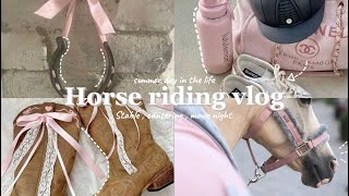 daily vlog 🎀 horse riding in the forest, movie night, skincare + makeup routine, romanticising life