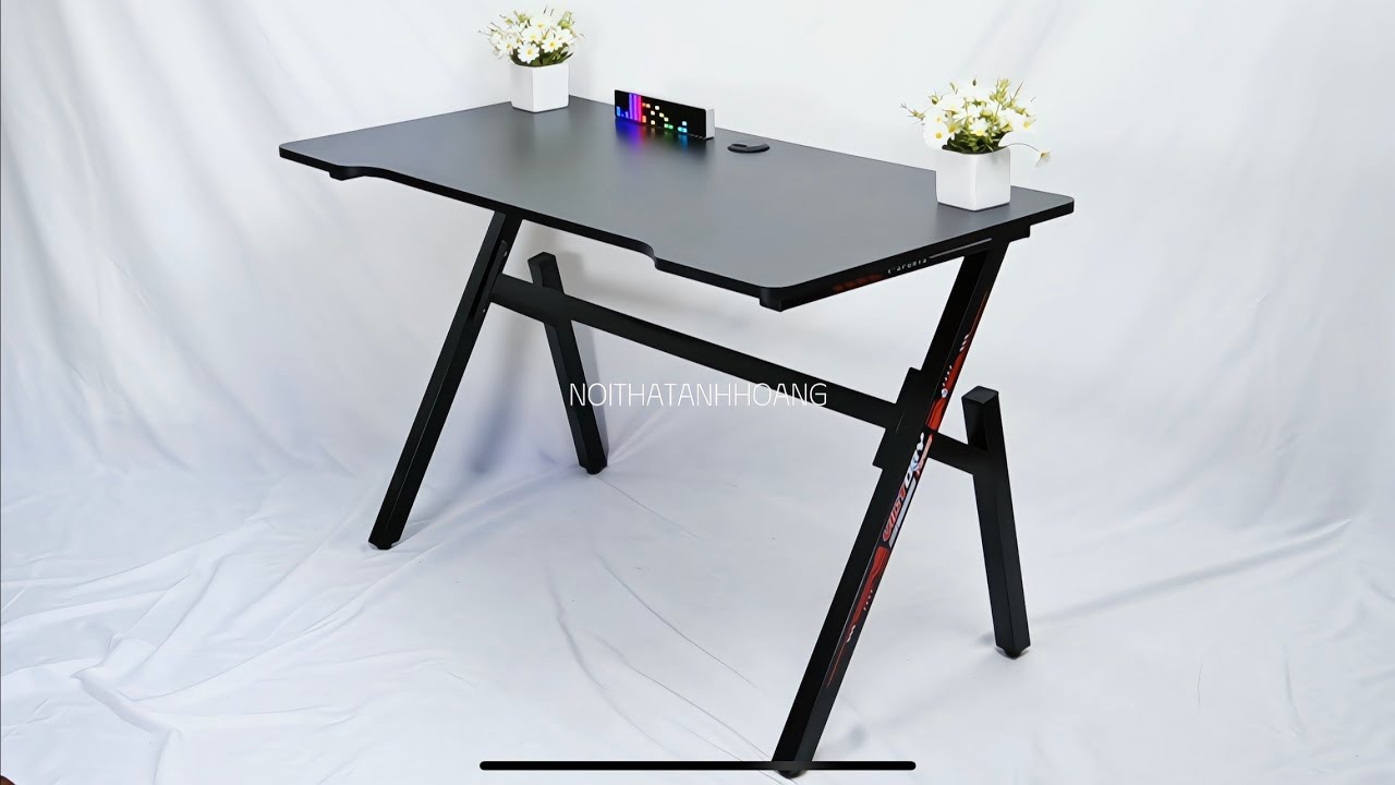 Bàn Làm Việc Gaming Màu Hồng Size Lớn 120x60cm Chữ Y Chân Sắt Sơn Tĩnh Điện - Chuẩn Bị Hàng Trong 24h | ZG02 | Nội Thất Anh Hoàng