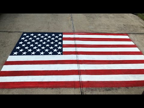 Driveway American Flag Painting