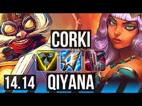 CORKI vs QIYANA (MID) | 57k DMG, 65% winrate, 4k comeback, Legendary | EUW Challenger | 14.14