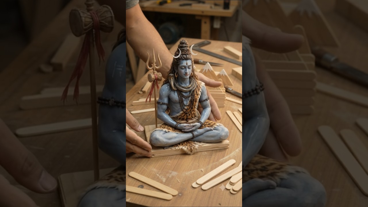 Crafting Mahadev: From Wooden Sticks to Divine Sculpture
