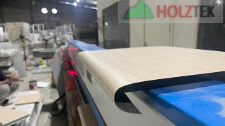 Máy dán gập đầu cạnh Fronming Holztek - máy dán bọc cạnh mặt bàn