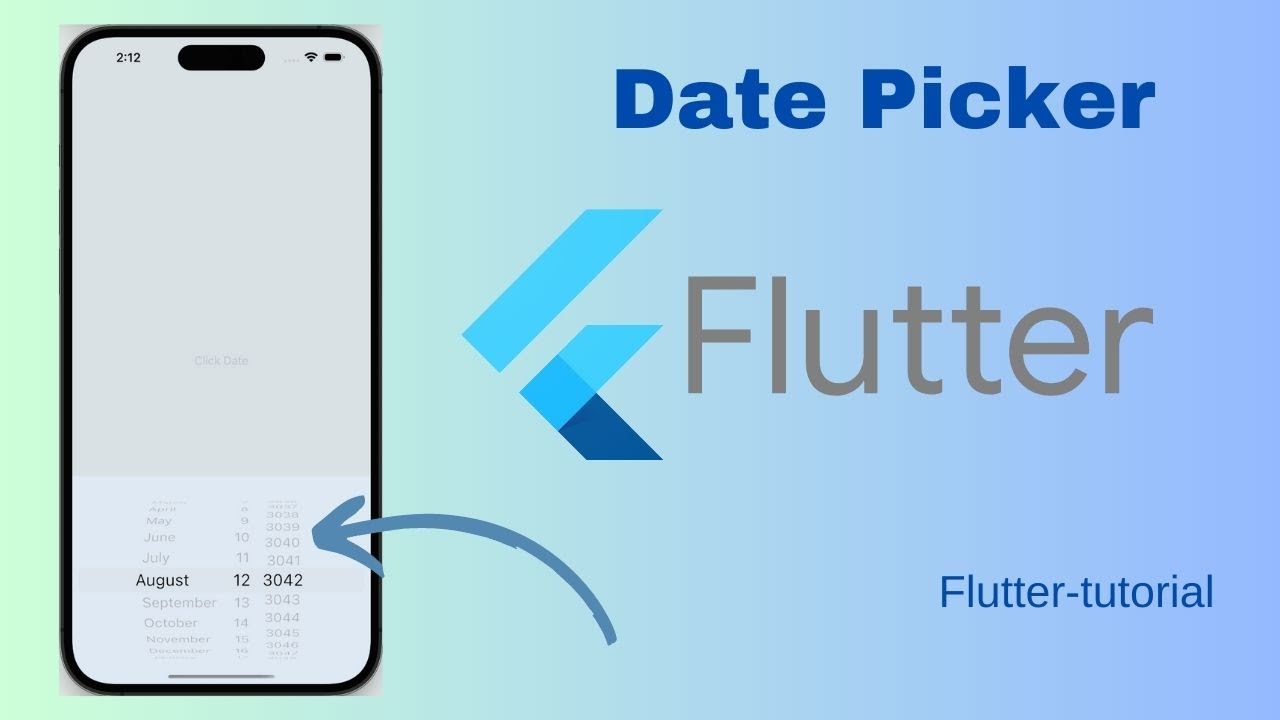 Date Picker || How to add Date using flutter [2023] -Flutter-tutorial-learn flutter