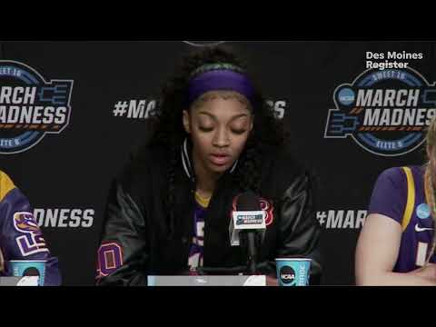 Angel Reese, Flau'jae Johnson and Hailey Van Lith press conference after LSU loss to Iowa in Elite 8