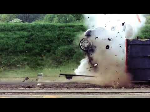 Car crash test at 120 km/h. Be careful on the roads!