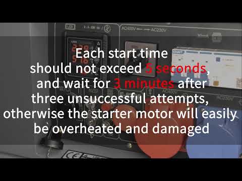 Part of a video titled Turn on and off operation of 5.5 KW Silent Diesel Generator - YouTube