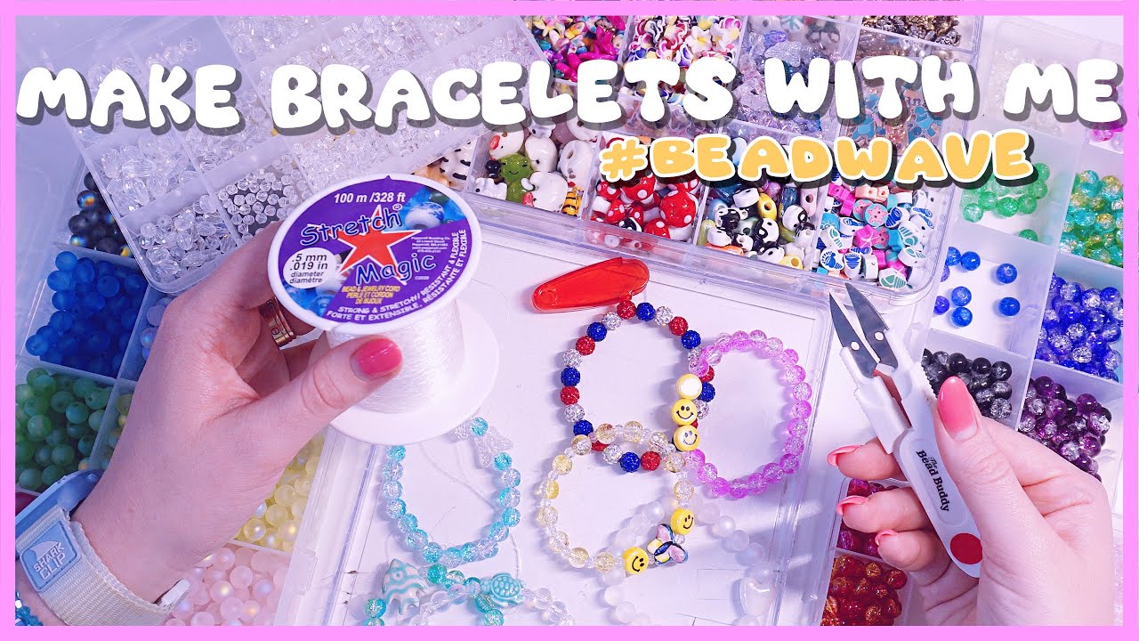 DIY GLASS BEAD BRACELETS (NEW GLASS BEAD KITS🤩) Make Bracelets With Me ASMR 🎧💗