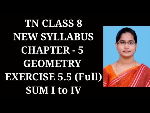 8th Maths Ch-5 Geometry | Ex-5.5 (I to IV sums) | Samacheer One plus One channel