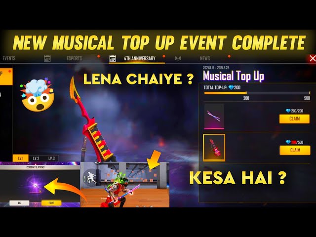 Free Fire Musical top up event: How to get free katana and legendary skin