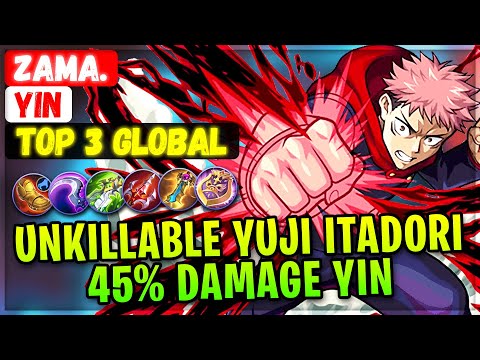Unkillable Yuji Itadori, 45% Damage Yin [ Top Global Yin ] Zama. - Mobile Legends Emblem And Build