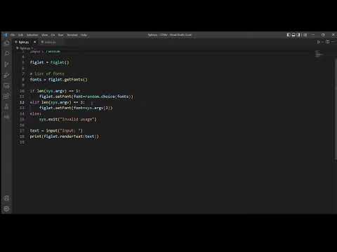 Figlet -Frank, Ian and Glen's Letters  Problem Set 4(CS50's Introduction to Programming with Python)
