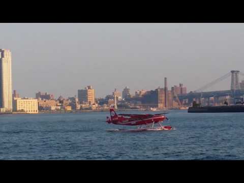 Seaplane takeoff East River, NYC destination: The Hamptons
