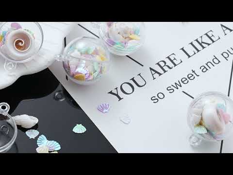 Openable Transparent Plastic Container Pendants, with Shell and Sequins(KY-S159-02F) #pendant #shell