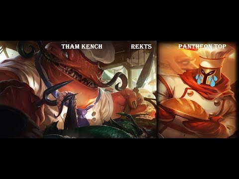 Pantheon vs Tahm Kench top ( i got rekt) Platinum ranked game.