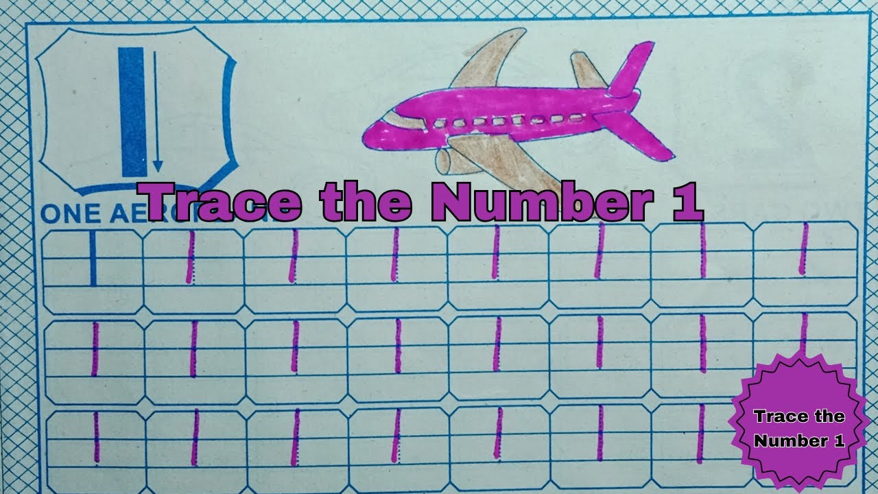 Tarce the Number 1 | LEarn to trace the numbers | Numbers tracing | Trace the numbers for kids