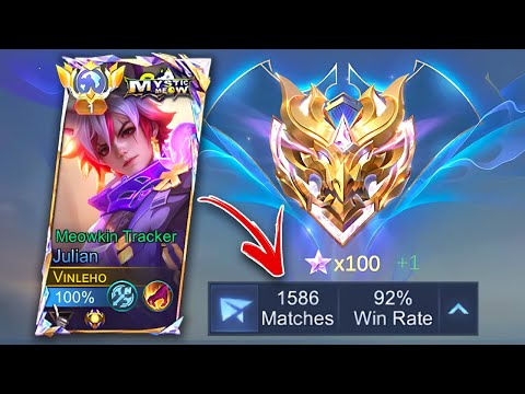 (WIN RATE 92%) TOP 1 GLOBAL JULIAN SOLO RANK!! 😱 | BUILD TOP 1 GLOBAL | MLBB
