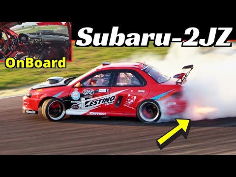 700Hp RWD Subaru Impreza GC8 Drift, 2JZ Engine Swap + Epic Bangs,  Massimo Checchin Onboard 字幕付きの動画