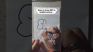 How to draw sky in bubble letters graffiti 🤯 #draw #graffiti #foryou #tutorial #hiphop #spraypaint
