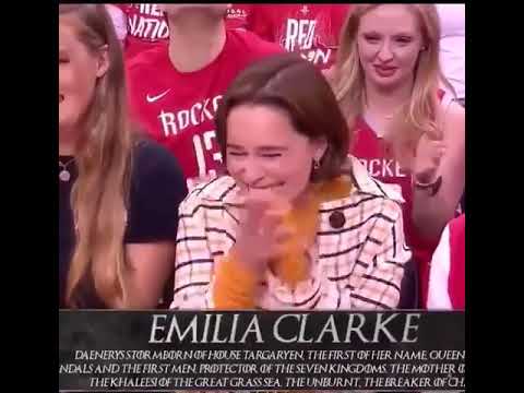 Emilia Clarke at Rockets vs Warrios Game Tonigth Эмилия Кларк на баскетбольном матче