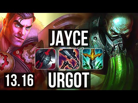 JAYCE vs URGOT (TOP) | 6/0/8, 1.7M mastery, 1000+ games, Dominating | EUW Diamond | 13.16