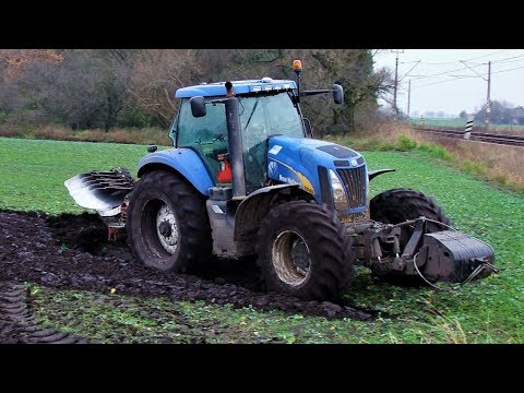 W zimowej orce: New Holland T8040 i 5 skib od Kverneland (oryginalny dźwięk)