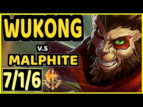 BWIPO (WUKONG) vs MALPHITE - 7/1/6 KDA TOP CHALLENGER GAMEPLAY - EUW