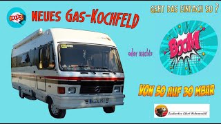 Gas Kochfeld 50mbar auf 30mbar Test ohne Tausch Druckminderer