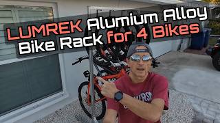 LUMREK Aluminum Bike Rack for 4 Bikes — Strong, Vertical & No Wall Mount Needed