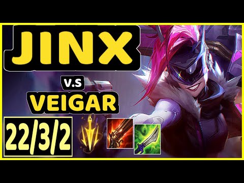 SNEAKY (JINX) vs VEIGAR - 22/3/2 KDA BOTTOM ADC CHALLENGER GAMEPLAY - NA