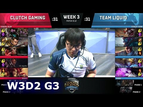 Clutch Gaming vs Team Liquid | Week 3 Day 2 S8 NA LCS Summer 2018 | CG vs TL W3D2