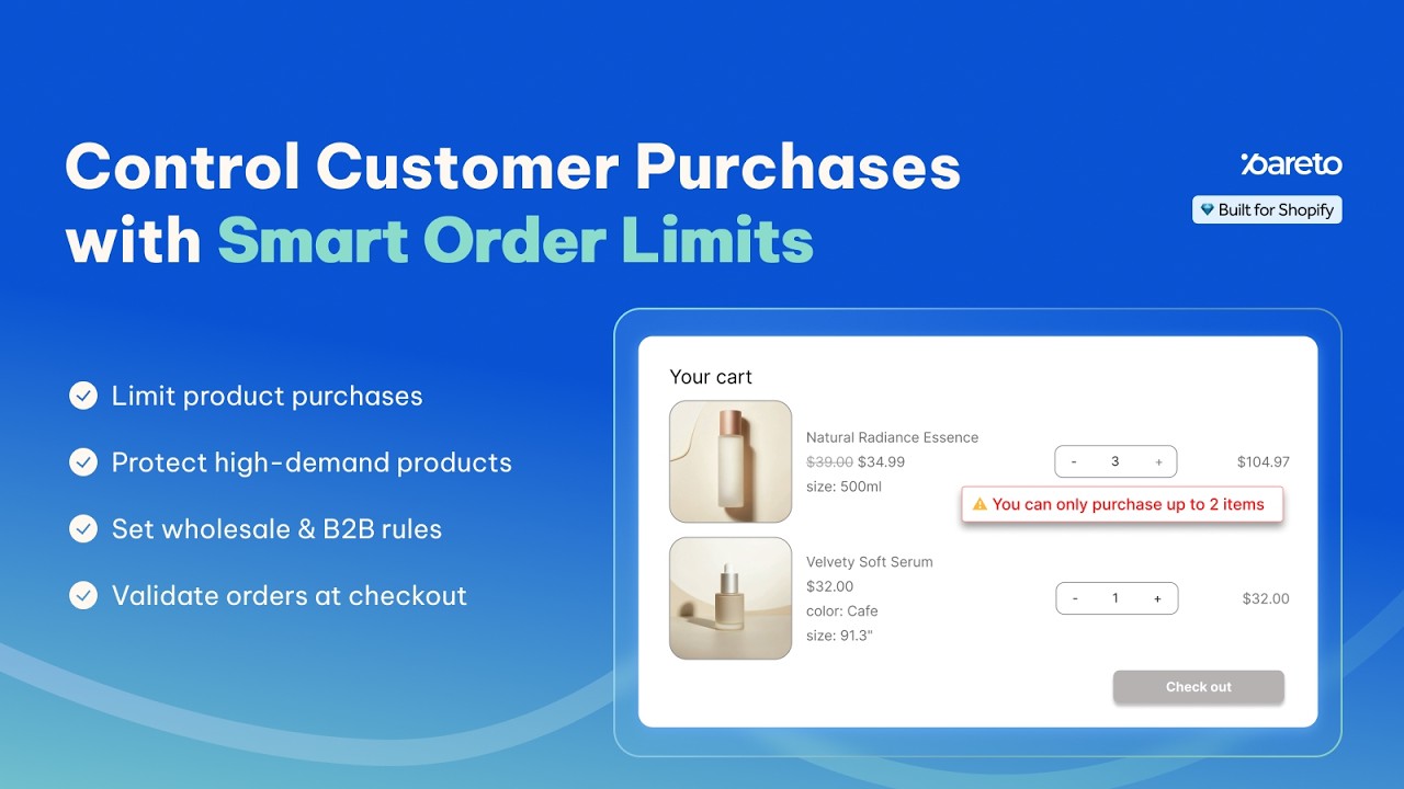 Pareto ‑ Order Limits Quantity Demo