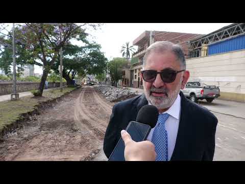 El intendente Jorge supervisó el inicio de una nueva etapa de pavimentación en av. Hipólito Yrigoyen