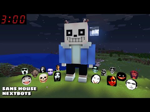 SURVIVAL 3 AM SANS HOUSE VS NEXTBOTS in Minecraft - Gameplay - Coffin Meme