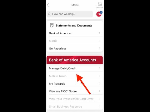 Cómo ver el número de tarjeta en la aplicación de Bank of America