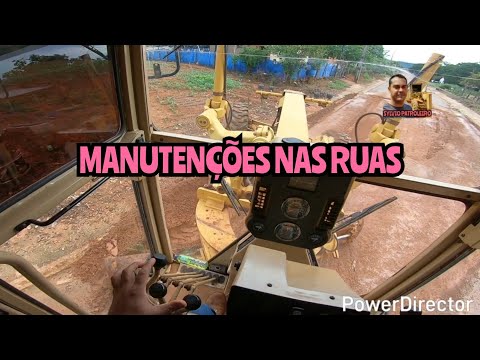 MANUTENÇÕES NAS RUAS / Motoniveladora caterpillar 120k grader niveleuse patrola operador Patroleiro 