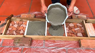 Doing It This Way You Will Have a Beautiful Flower Pot From Broken Ceramic Tile and Cement