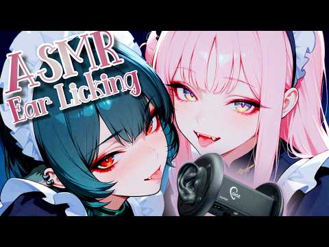 ‼️ASMR Both Ears Licking | You’re Trapped Between Us 💕