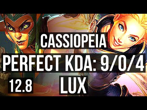 CASSIOPEIA vs LUX (MID) | 9/0/4, 1.8M mastery, 900+ games, Legendary | NA Grandmaster | 12.8
