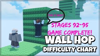 Hard Wall Hop Difficulty Chart Stage Obby 92-95 ALL CURRENT STAGES!!