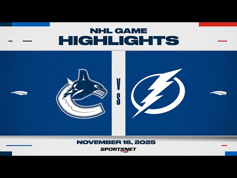 NHL Highlights | Canucks vs. Lightning - November 16, 2025