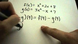 Adding and Subtracting Functions - Function Notation