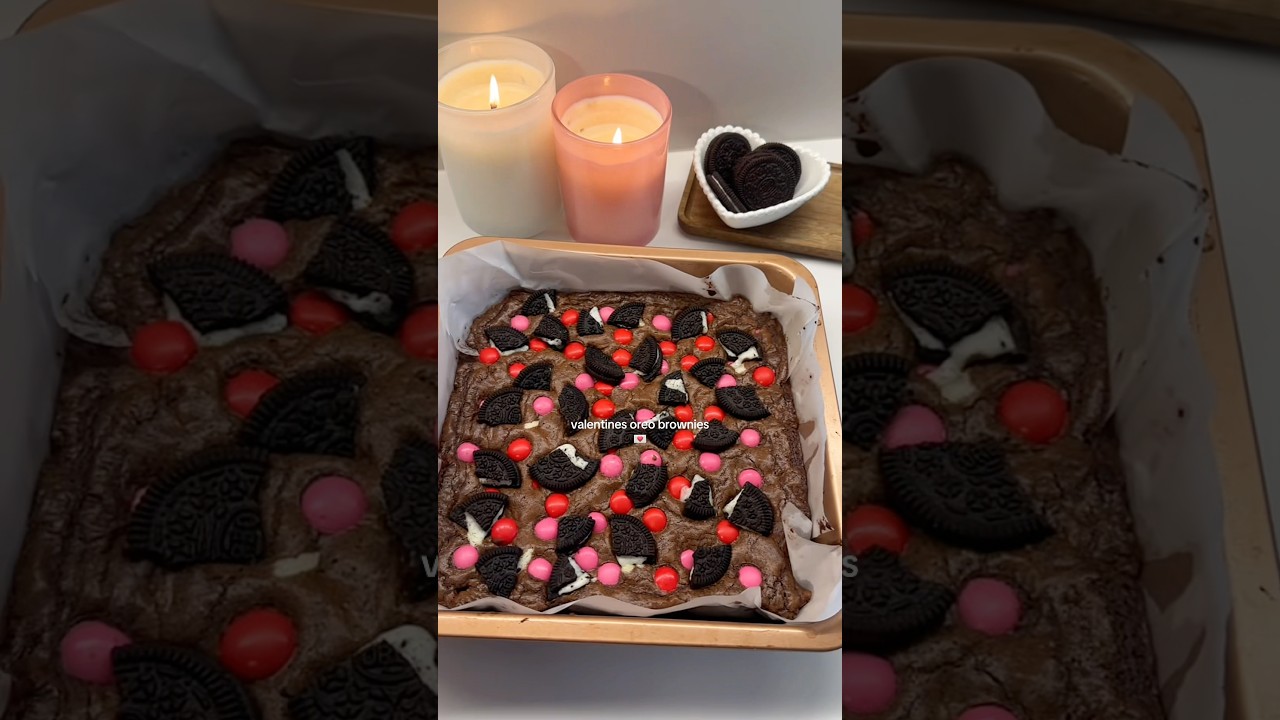 💗Fudgy Oreo brownies #baking #bakingrecipe #brownie #chocolate #oreo #recipe