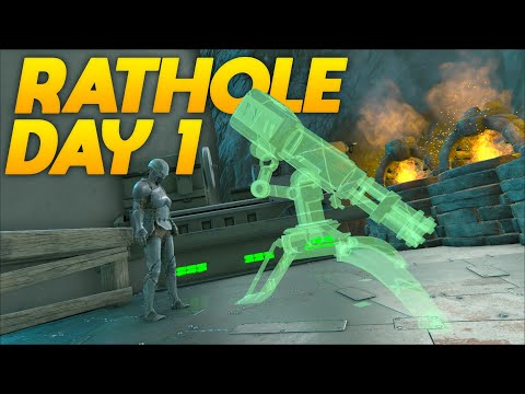 SOLO Claiming The Most Hidden RATHOLE Location On The Most Populated Server Day 1 - ARK