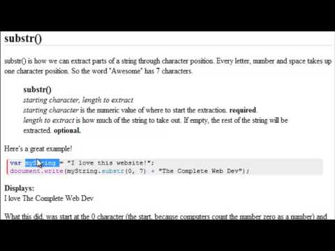 Advanced JavaScript Tutorial | Split and Substr